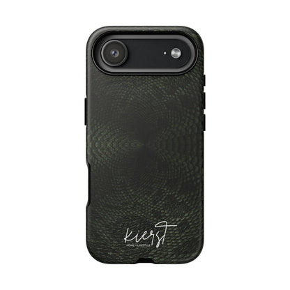 Deep Rich Green Snake Print iPhone Case