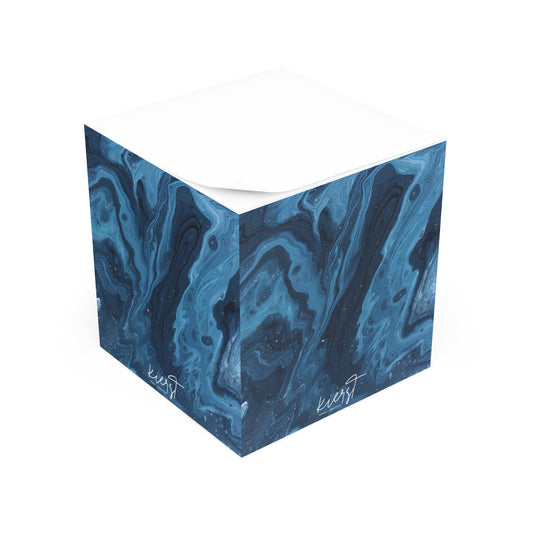 Blue Marble Sticky Note Cube | Bold Notes for Brilliant Ideas