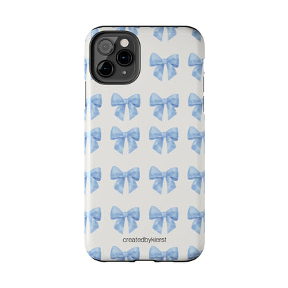 Multiple Blue Bows on Beige iPhone Case