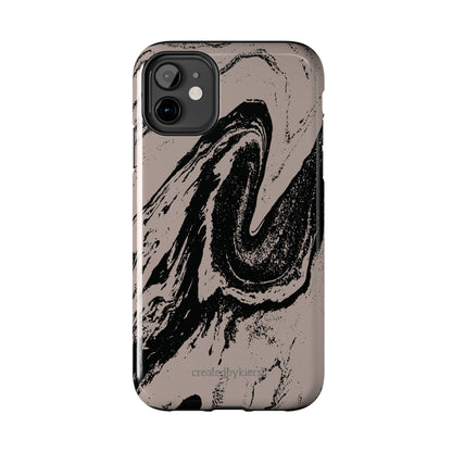 Taupe and Black Marble iPhone Case