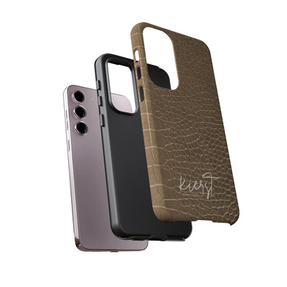 Tan Alligator Print Samsung Galaxy Phone Case | Subtle Statement, Everyday Style