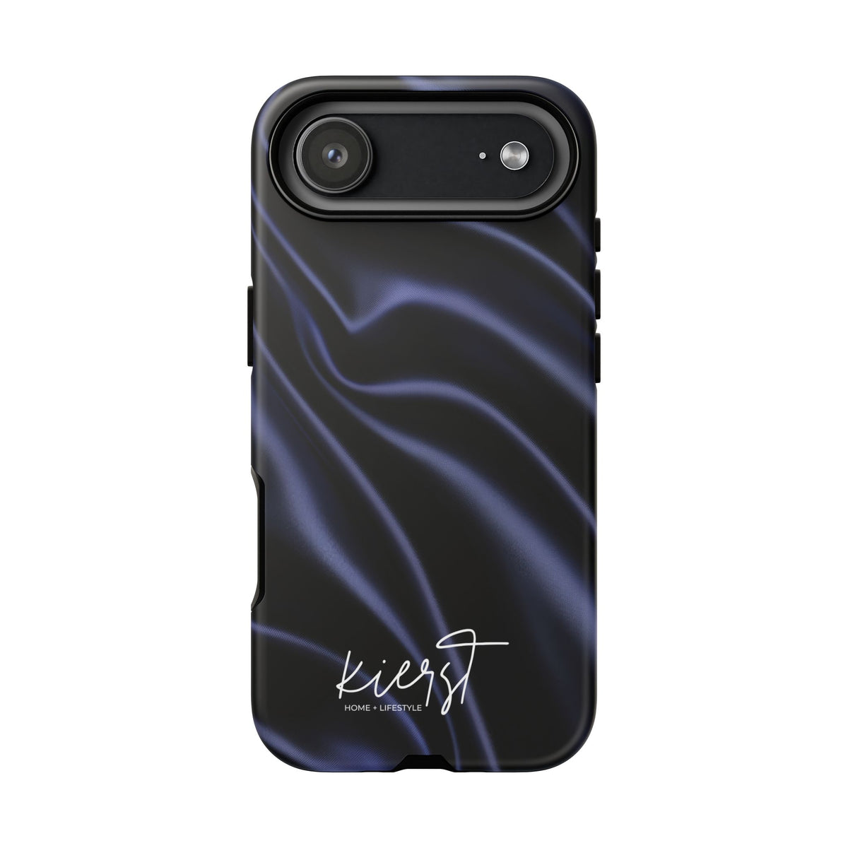Navy Silk Print iPhone Case