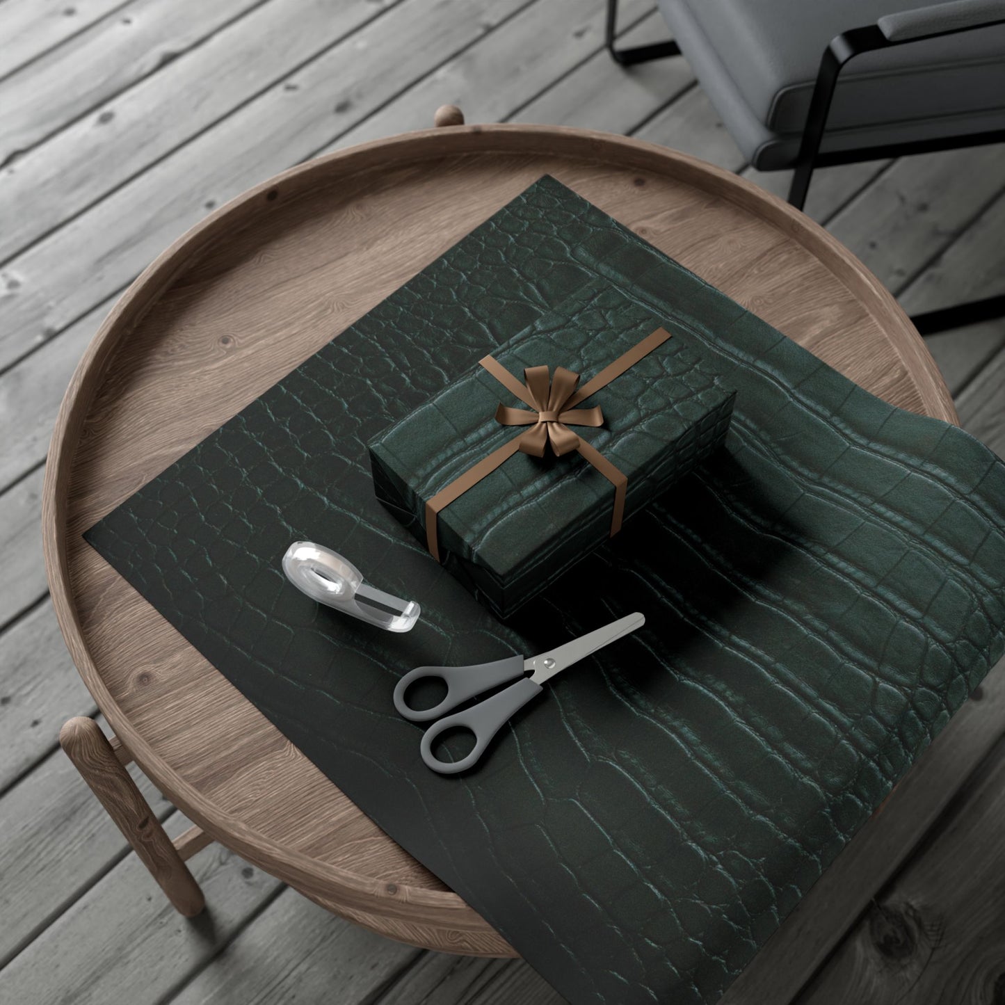 Emerald Crocodile Print Gift Wrapping Paper