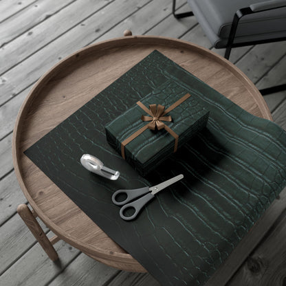 Emerald Crocodile Print Gift Wrapping Paper