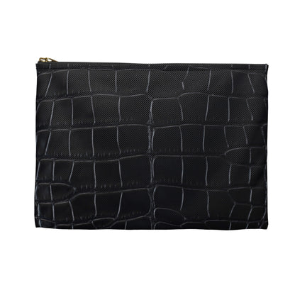 Black Crocodile Accessory Pouch