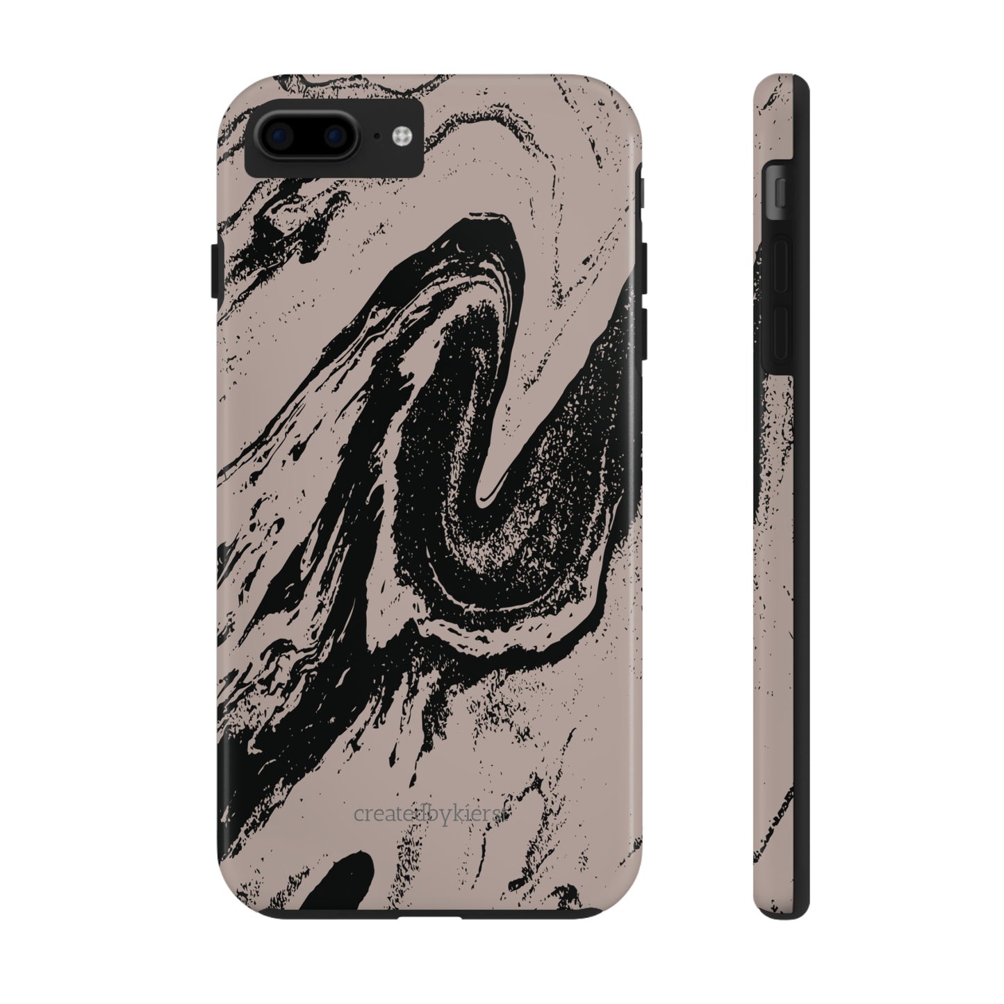 Taupe and Black Marble iPhone Case