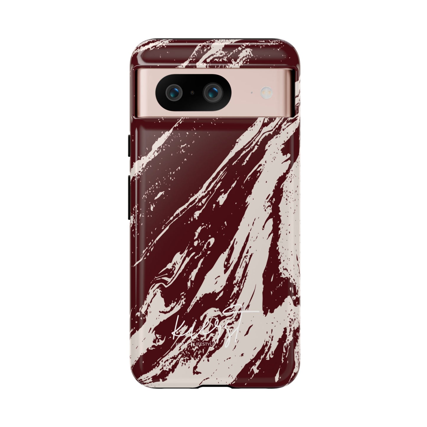 Cream Marble on Signature Velvet Noir Google Pixel Phone Case