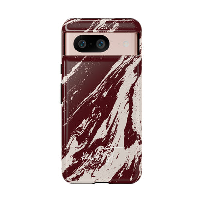 Cream Marble on Signature Velvet Noir Google Pixel Phone Case