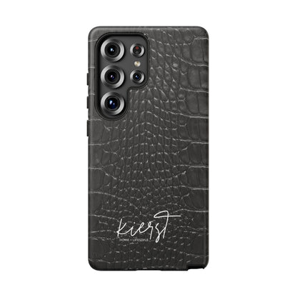 Black Alligator Print Samsung Galaxy Phone Case