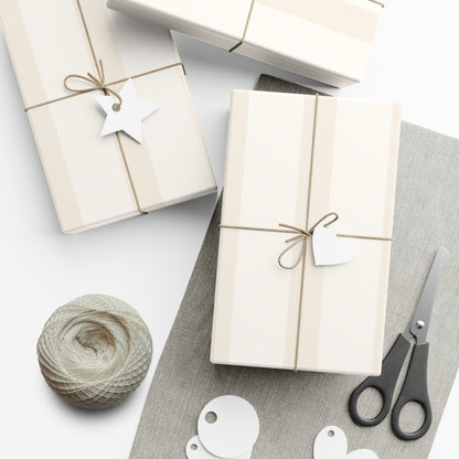 Cream Striped Gift Wrapping Paper
