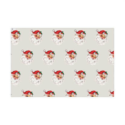 Nostalgic Santa on Bone Gift Wrapping Paper