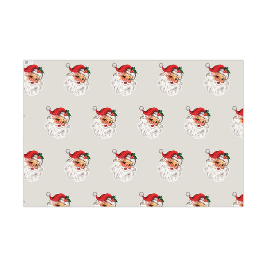 Nostalgic Santa on Bone Gift Wrapping Paper