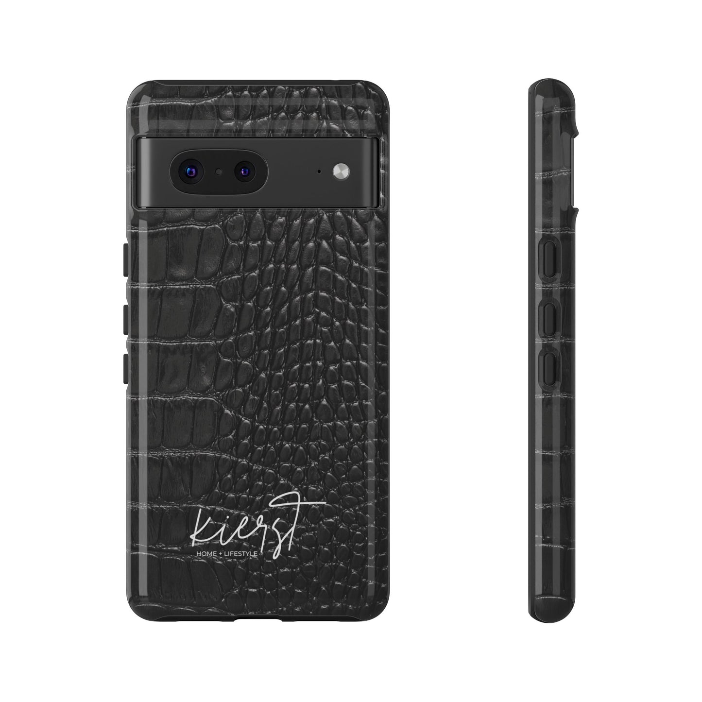 Black Crocodile Print Google Pixel Phone Case