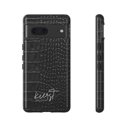 Black Crocodile Print Google Pixel Phone Case