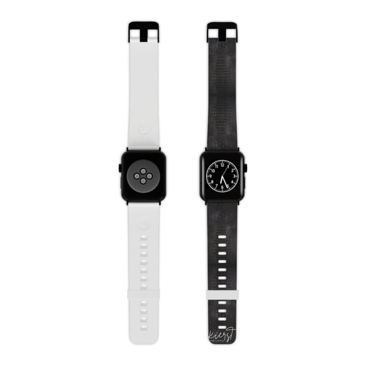Black Crocodile Print Apple Watch Band – Classic, With a Bite
