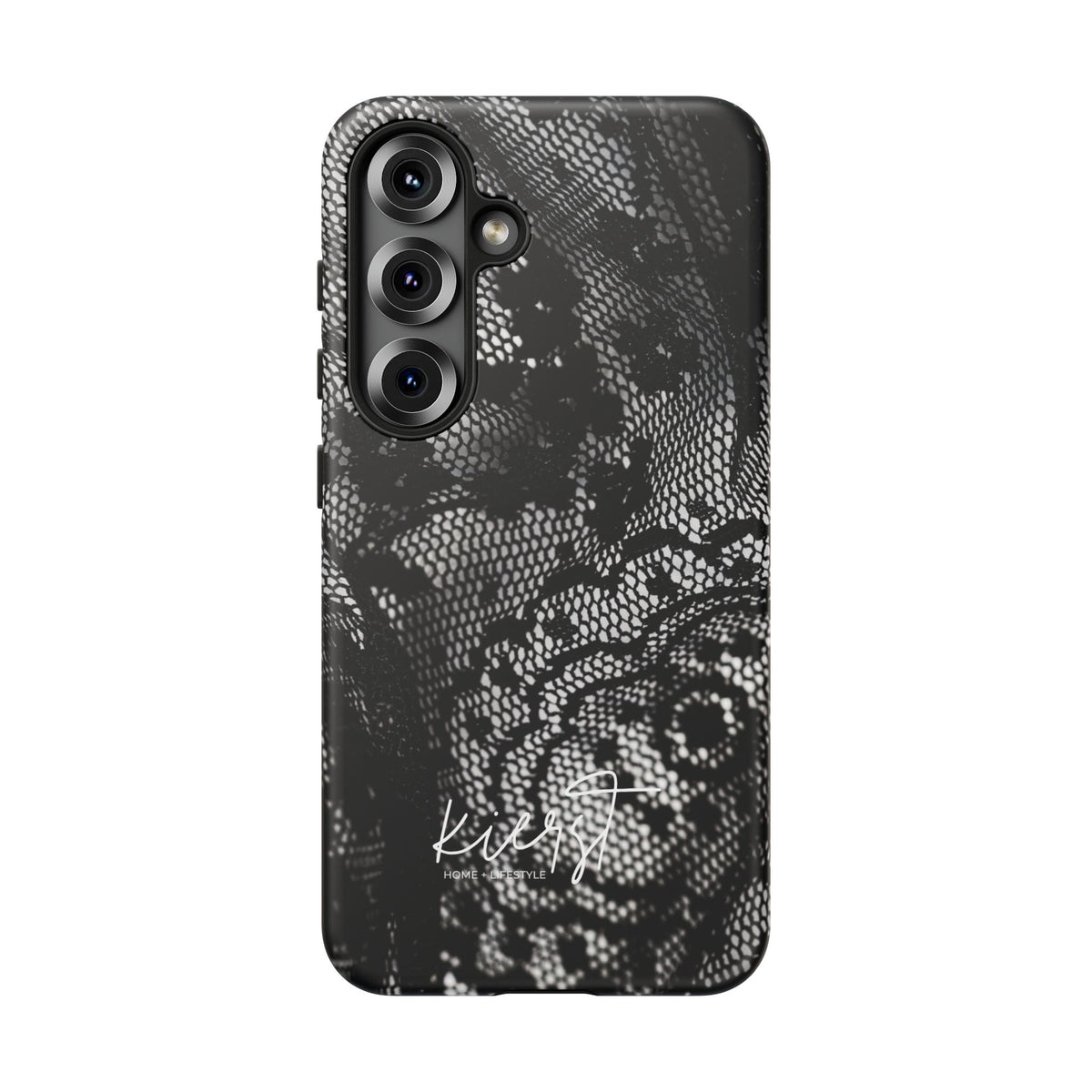 Black + White Lace Print Samsung Galaxy Phone Case