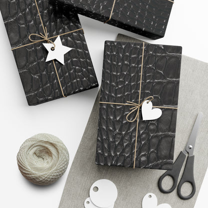 Black Alligator Print Gift Wrapping Paper