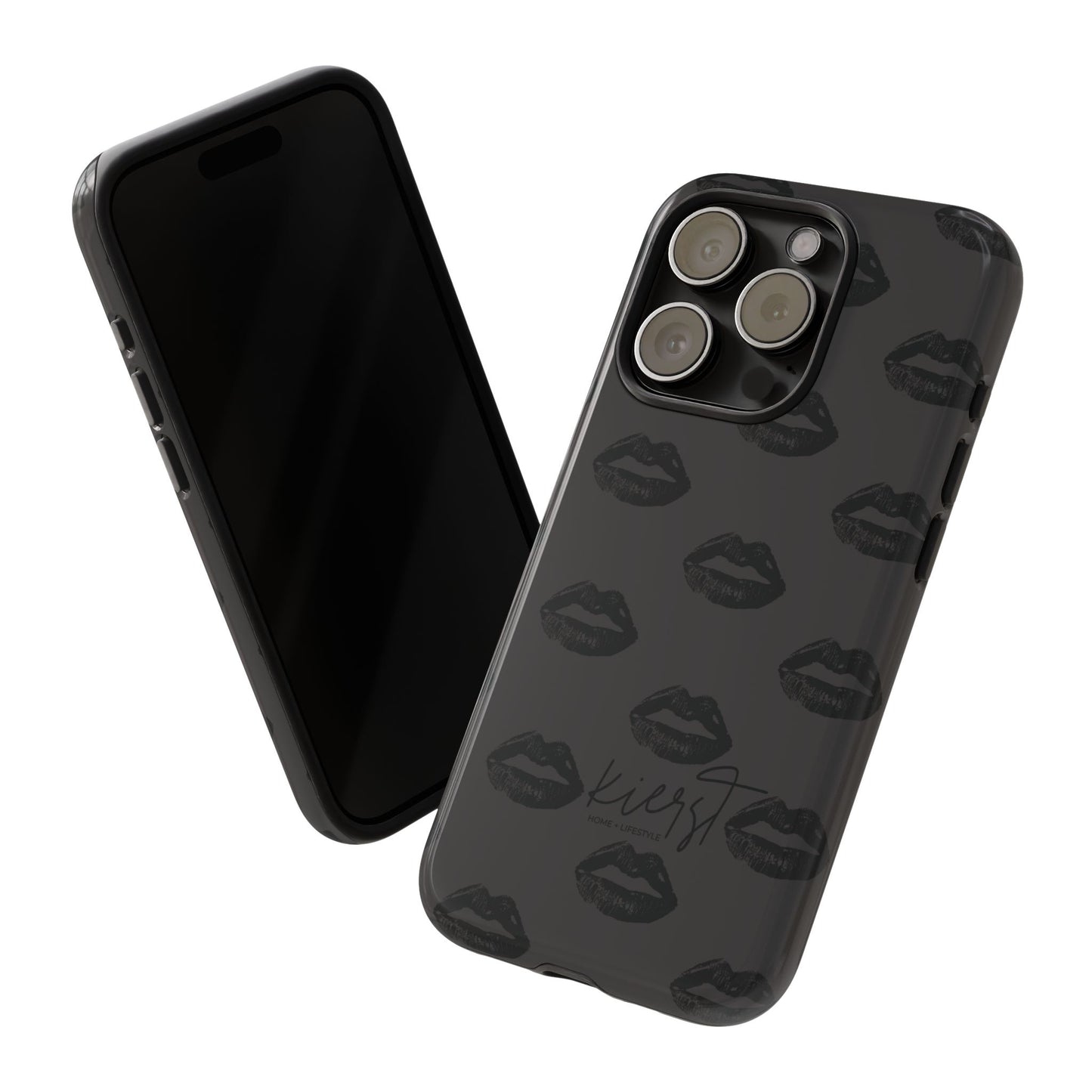 Black Lips on Charcoal iPhone Case