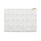 Multiple Thin Blue Bows on Beige Accessory Pouch