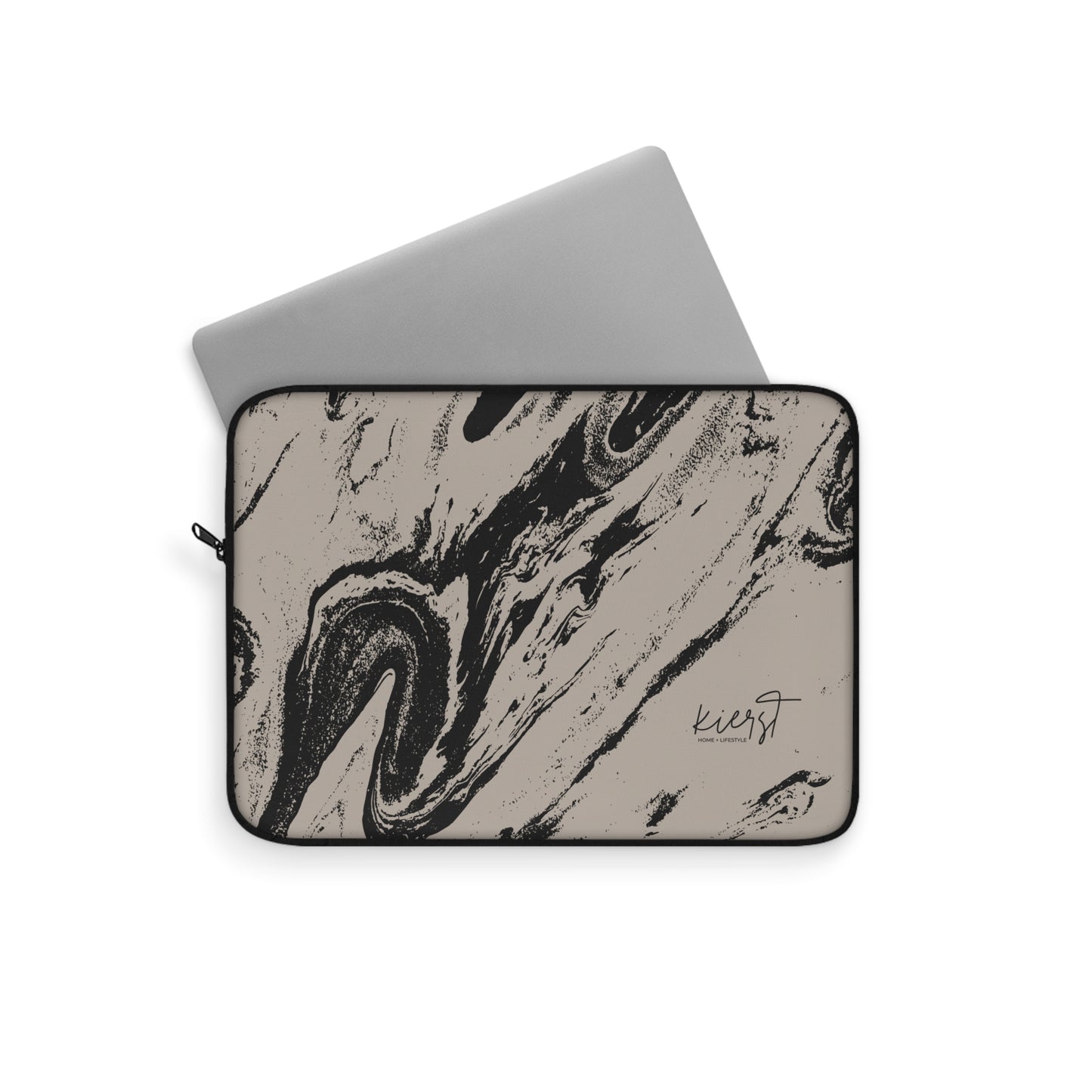 Black Marble on Cool Taupe Laptop Sleeve | Bold Neutrals, Elevated Style