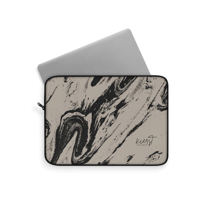 Black Marble on Cool Taupe Laptop Sleeve | Bold Neutrals, Elevated Style