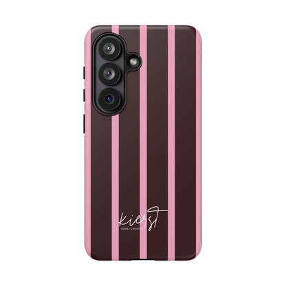 Signature Velvet Noir + Pink Stripes Samsung Galaxy Phone Case