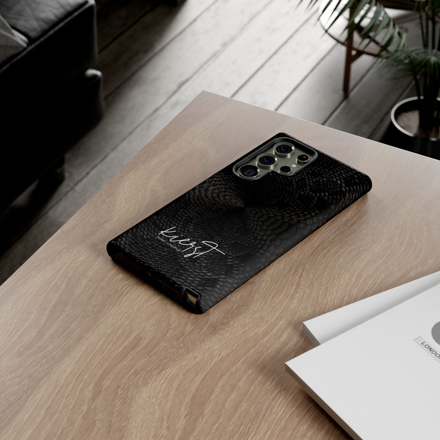 Black + Grey Snake Print Samsung Galaxy Phone Case