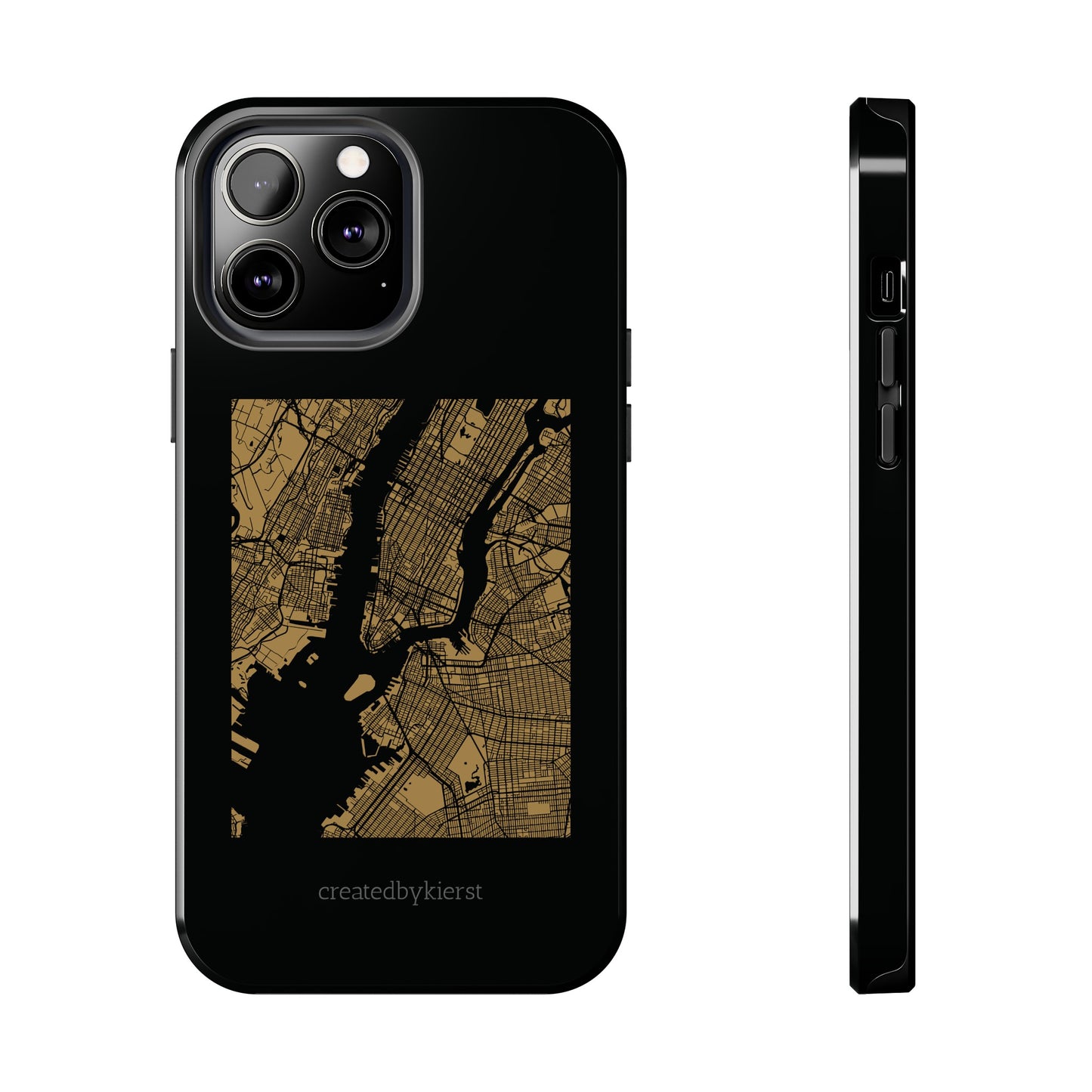 Black and Gold NYC Map iPhone Case