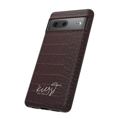 Signature Velvet Noir Crocodile Print Google Pixel Phone Case