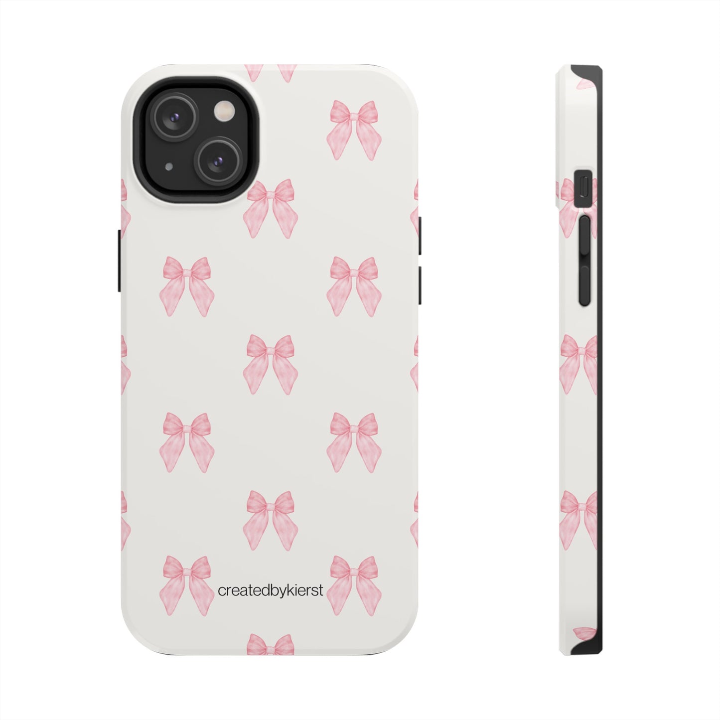 Pink Multiple Bows on Beige iPhone Case