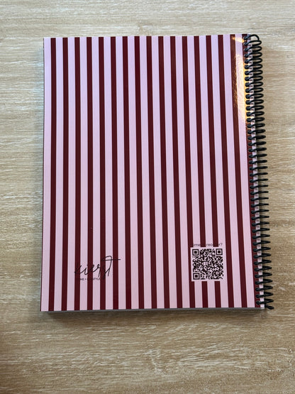 Pink + Red Striped Notebook