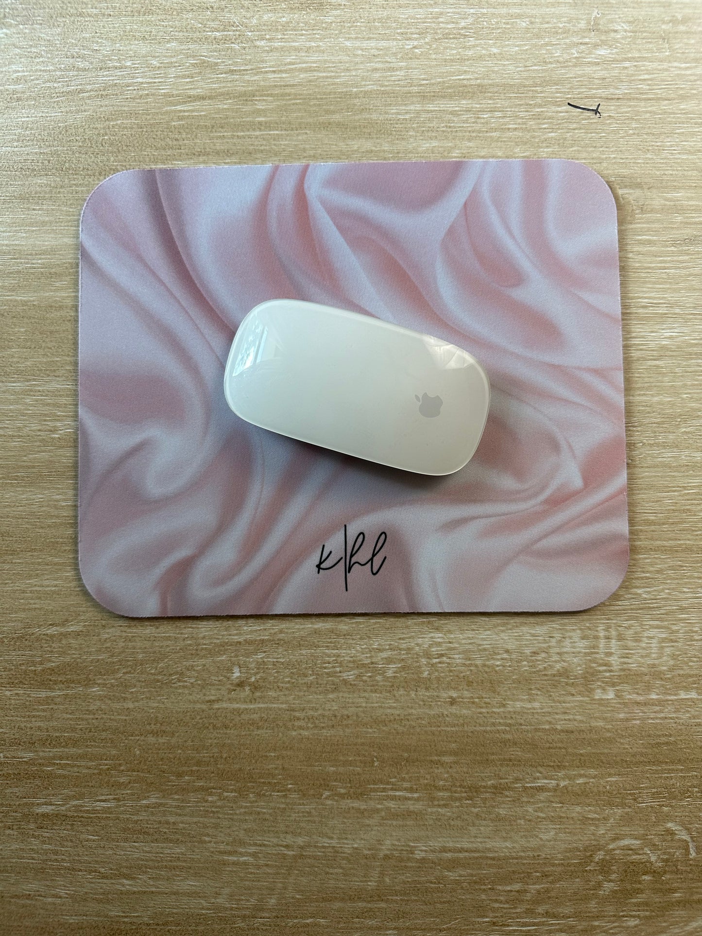 Pink Silk Print Mouse Pad