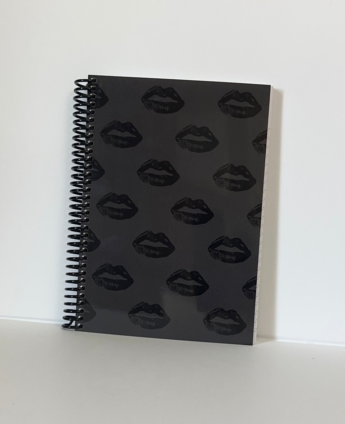 Black Lips on Charcoal Notebook | For Bold Ideas and Quiet Moments