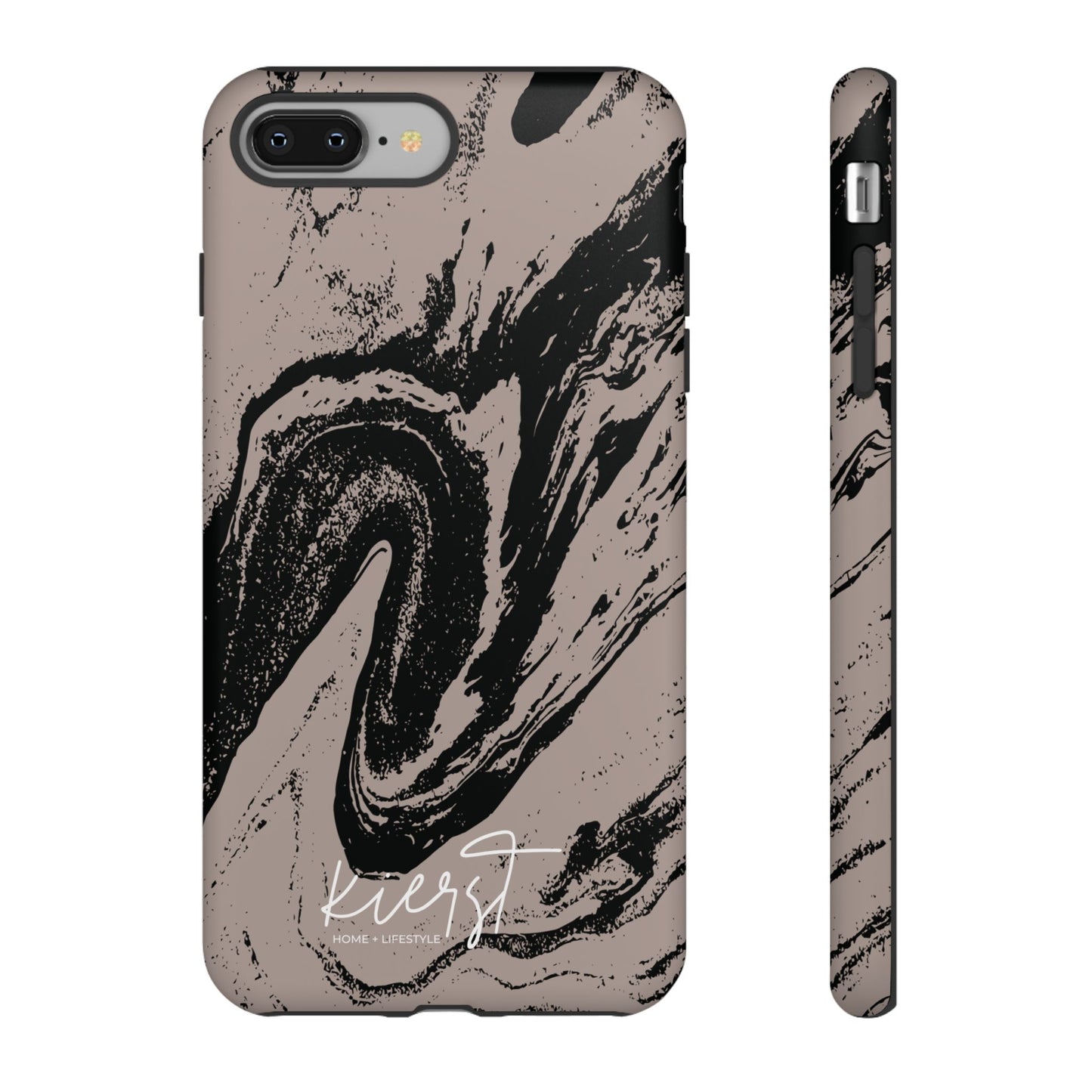 Taupe and Black Marble iPhone Case