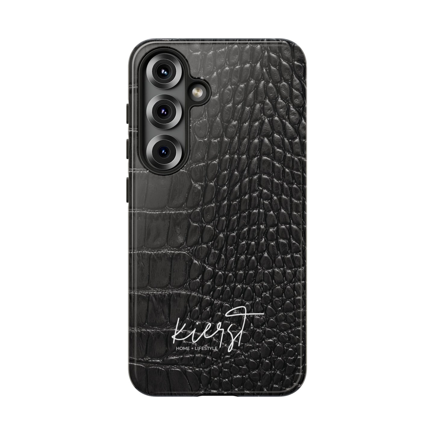 Black Crocodile Print Samsung Galaxy Phone Case