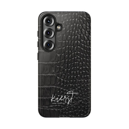 Black Crocodile Print Samsung Galaxy Phone Case