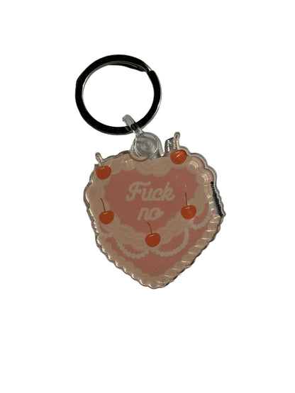 F No Heart Shaped Cake Keychain