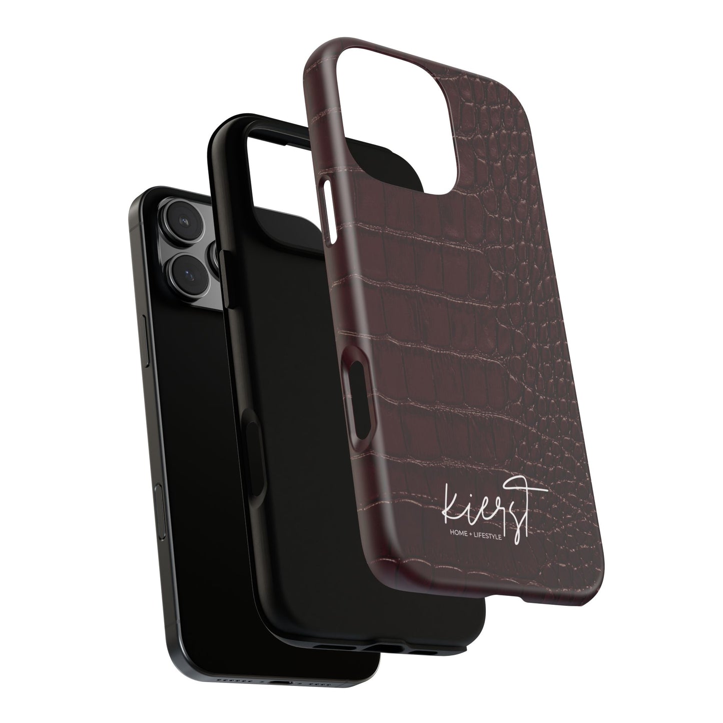 Signature Velvet Noir Crocodile Print iPhone Case