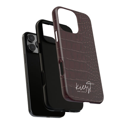 Signature Velvet Noir Crocodile Print iPhone Case