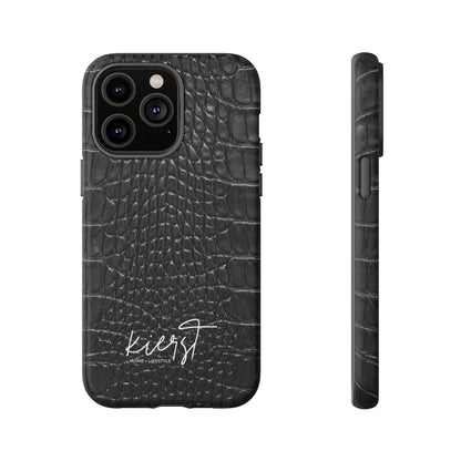 Black Alligator Print iPhone Case | Minimalist Edge Meets Everyday Function
