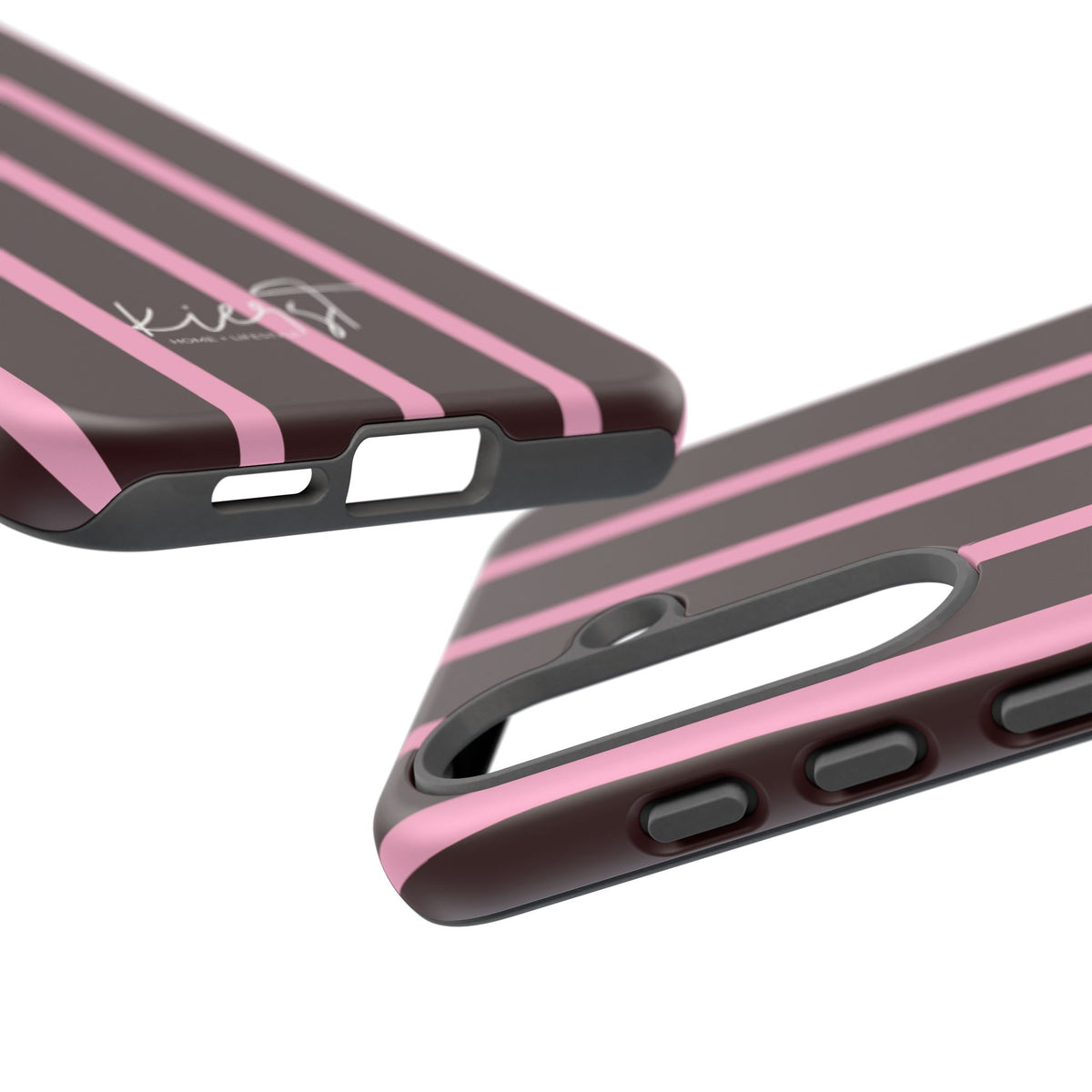 Signature Velvet Noir + Pink Stripes Samsung Galaxy Phone Case