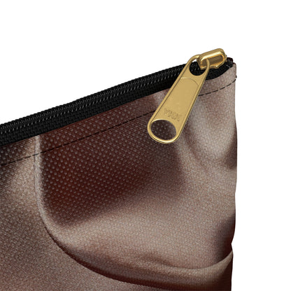 Chocolate Silk Print Accessory Pouch