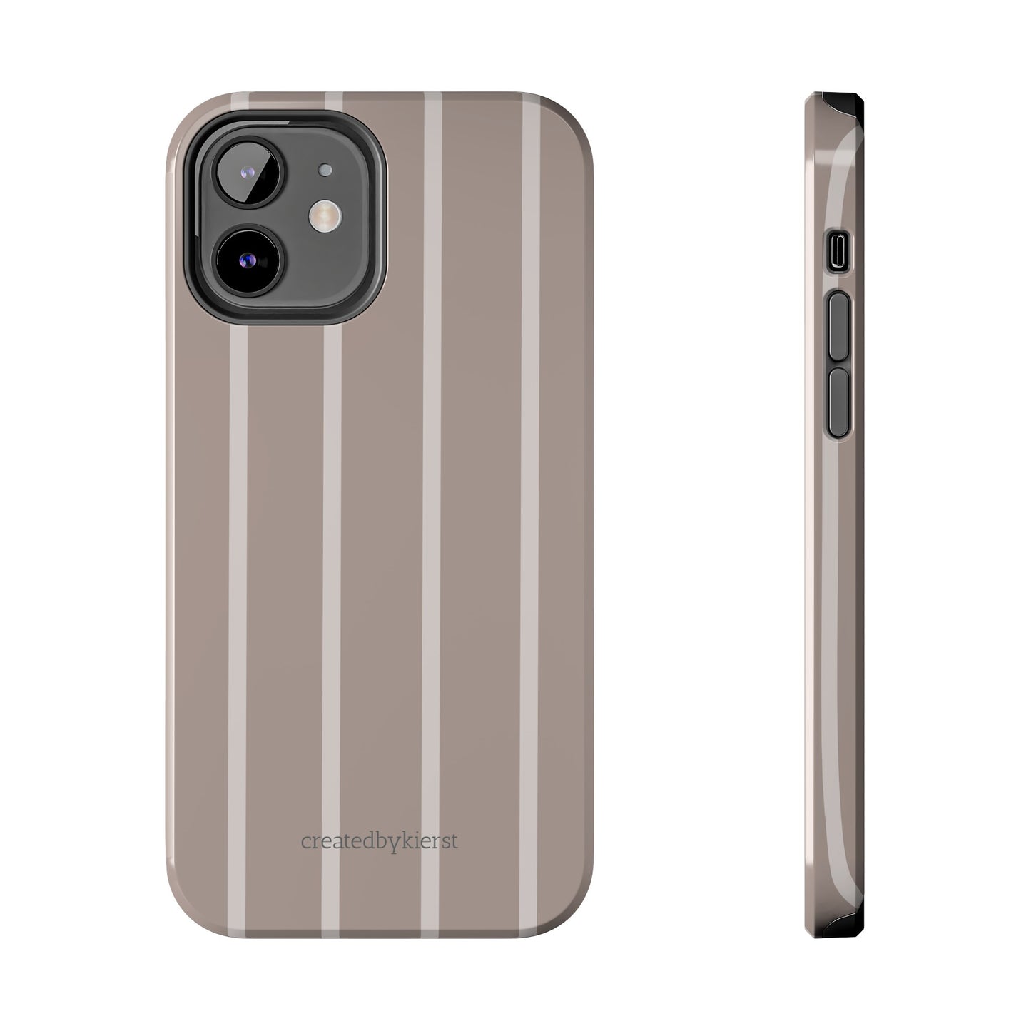 Cream and Brown Vertical Striped iPhone Case