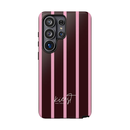 Signature Velvet Noir + Pink Stripes Samsung Galaxy Phone Case