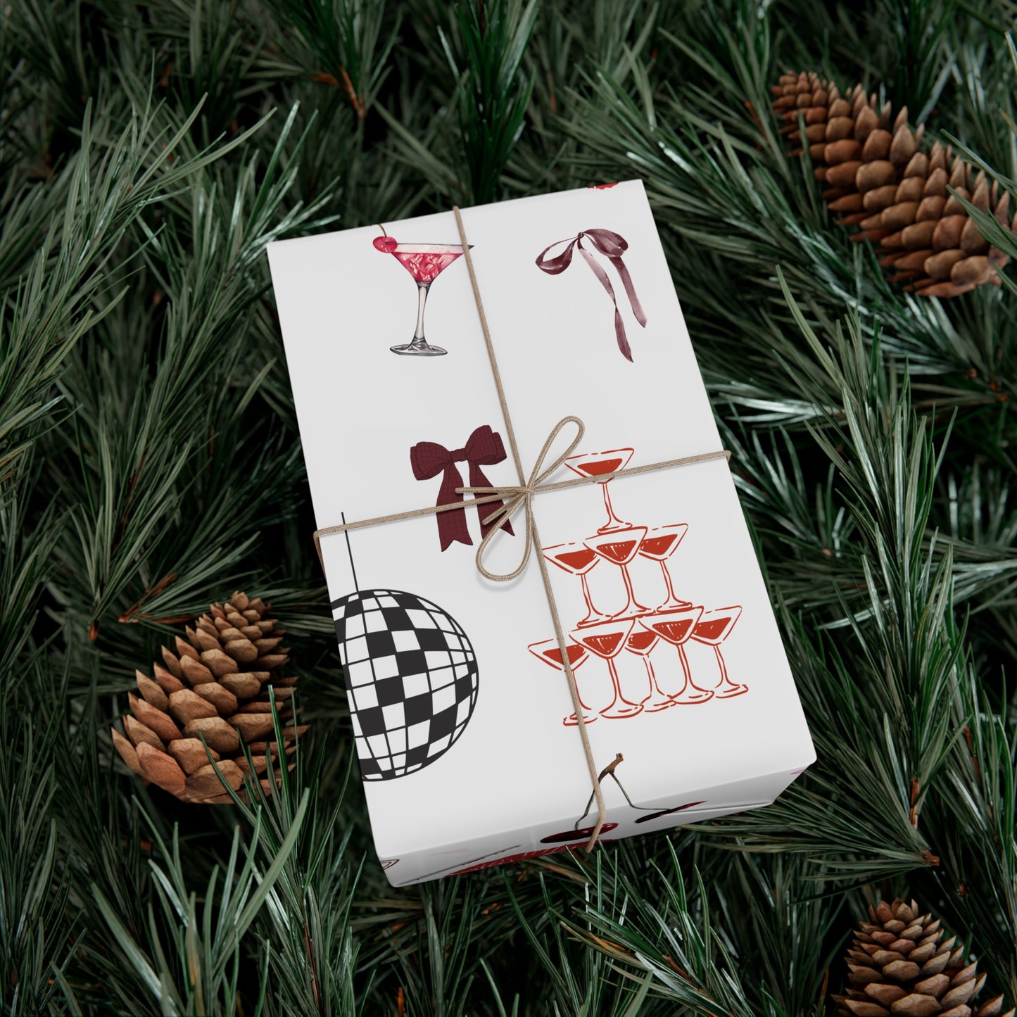 Grey Edge of Romance Wrapping Paper | Glamorous Sticker-Inspired Gift Wrap