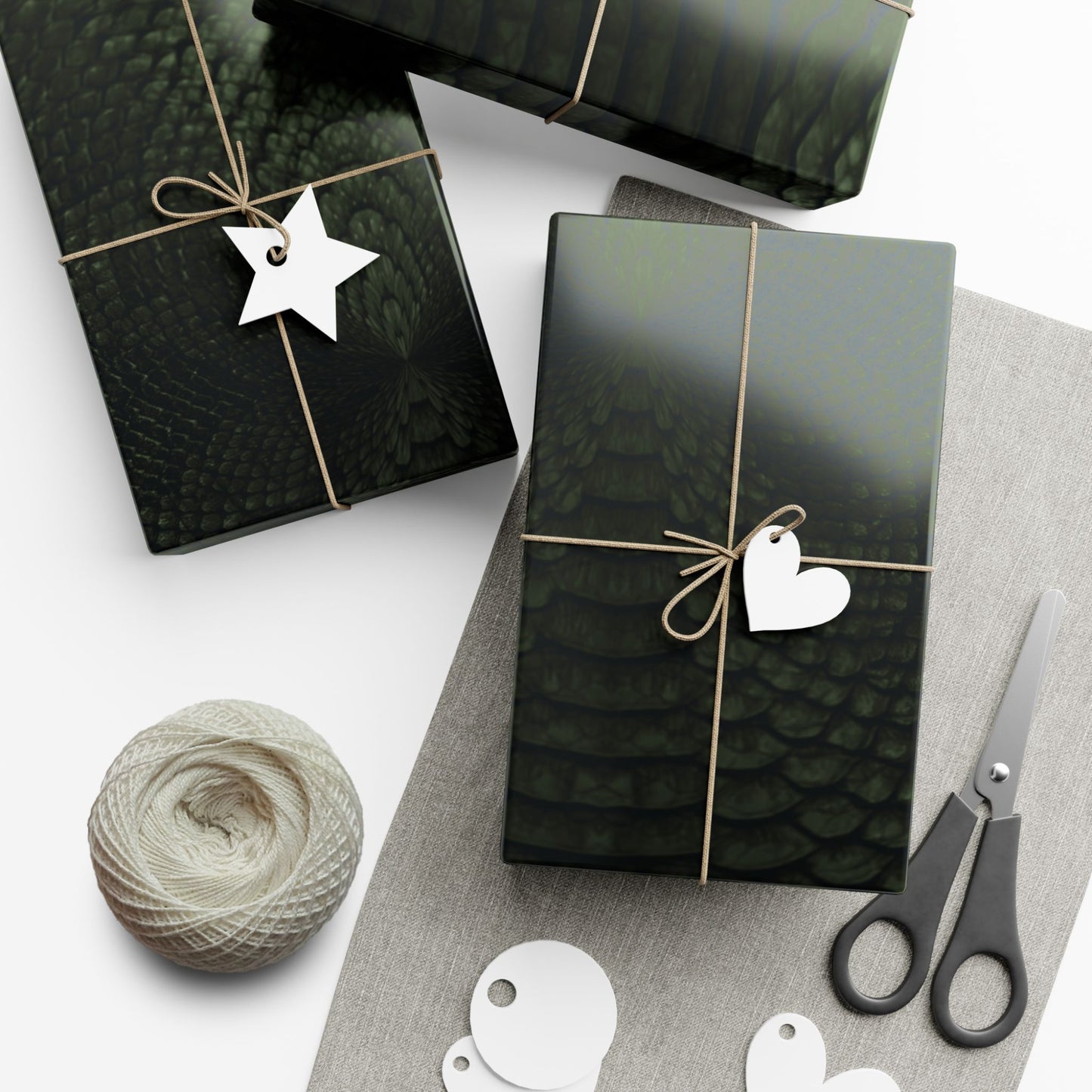 Deep Rich Green Snake Print Gift Wrapping Paper