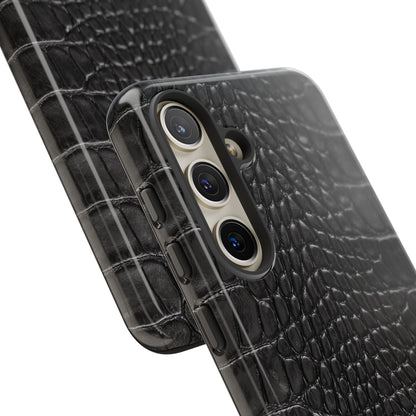 Black Alligator Print Samsung Galaxy Phone Case