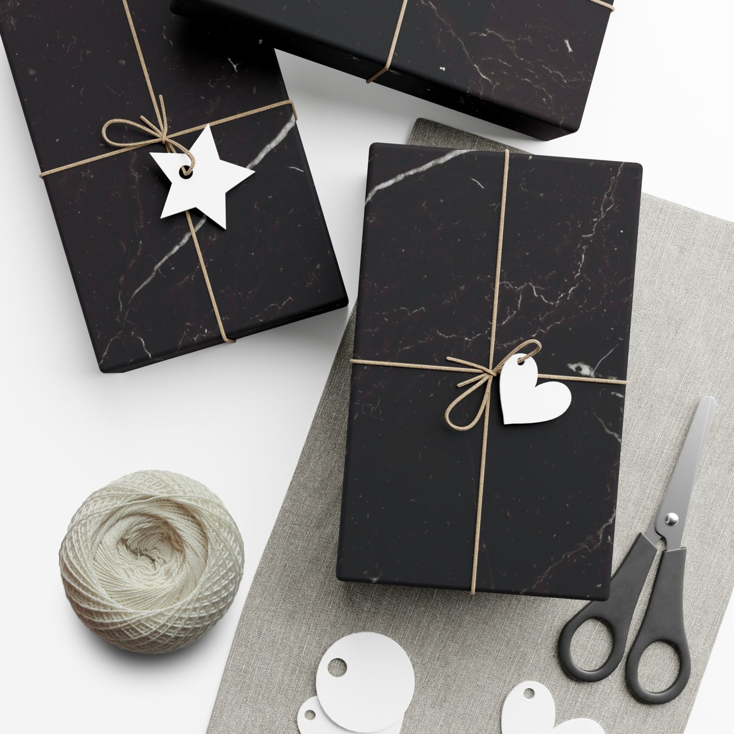 Black and White Marble Gift Wrapping Paper