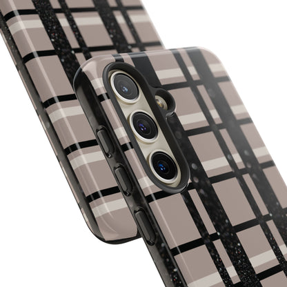 Elevated Neutrals Plaid Samsung Galaxy Case | Structured Style, Soft Edge