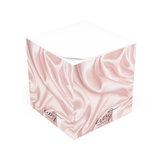 Pink Silk Print Note Cube